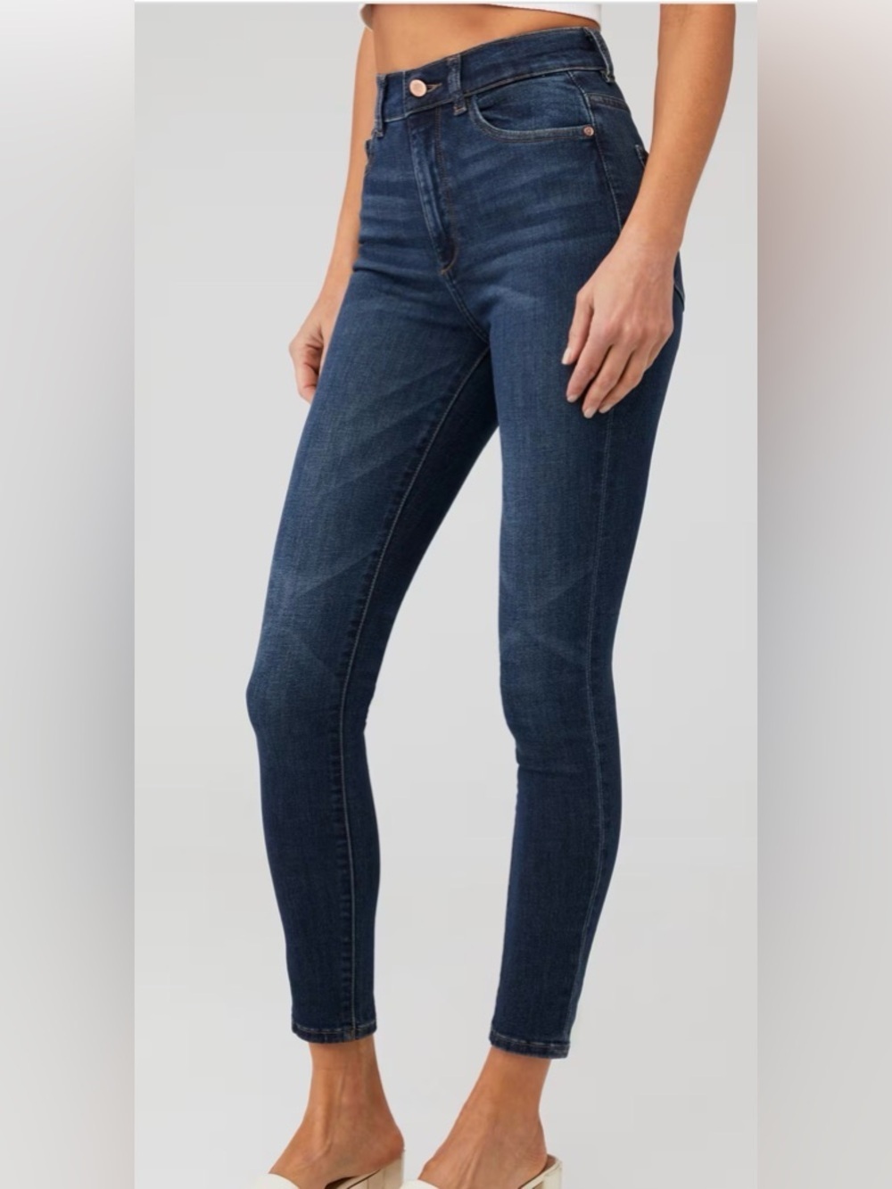 DL1961 Women's Dark Indigo High-Rise Skinny Jeans Excellent Condition Size 28